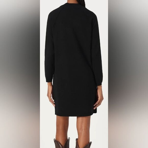 Jacqueline DeYong Sz Small Black Crew Neck Midi Sweater Dress - Picture 3 of 4